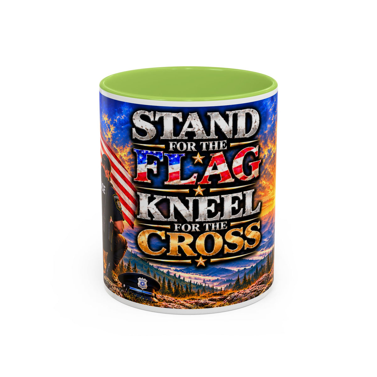 Stand for the Flag, Kneel for the Cross Coffee Mug
