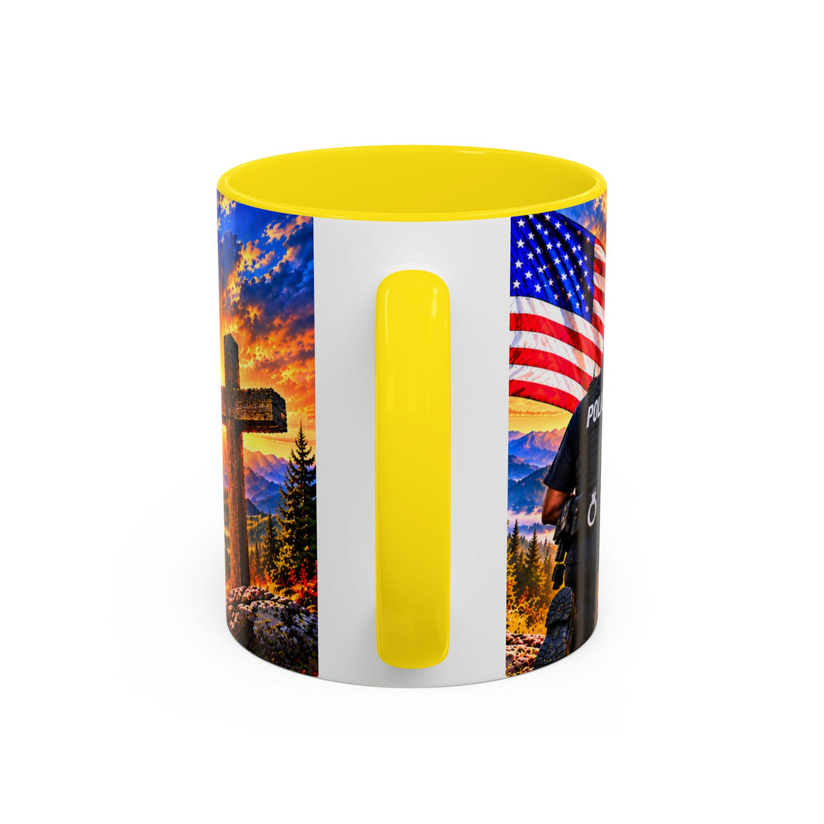 Coffee Mug - "Stand for the Flag, Kneel for the Cross" Police Officer Tribute 11oz or 15oz Mug