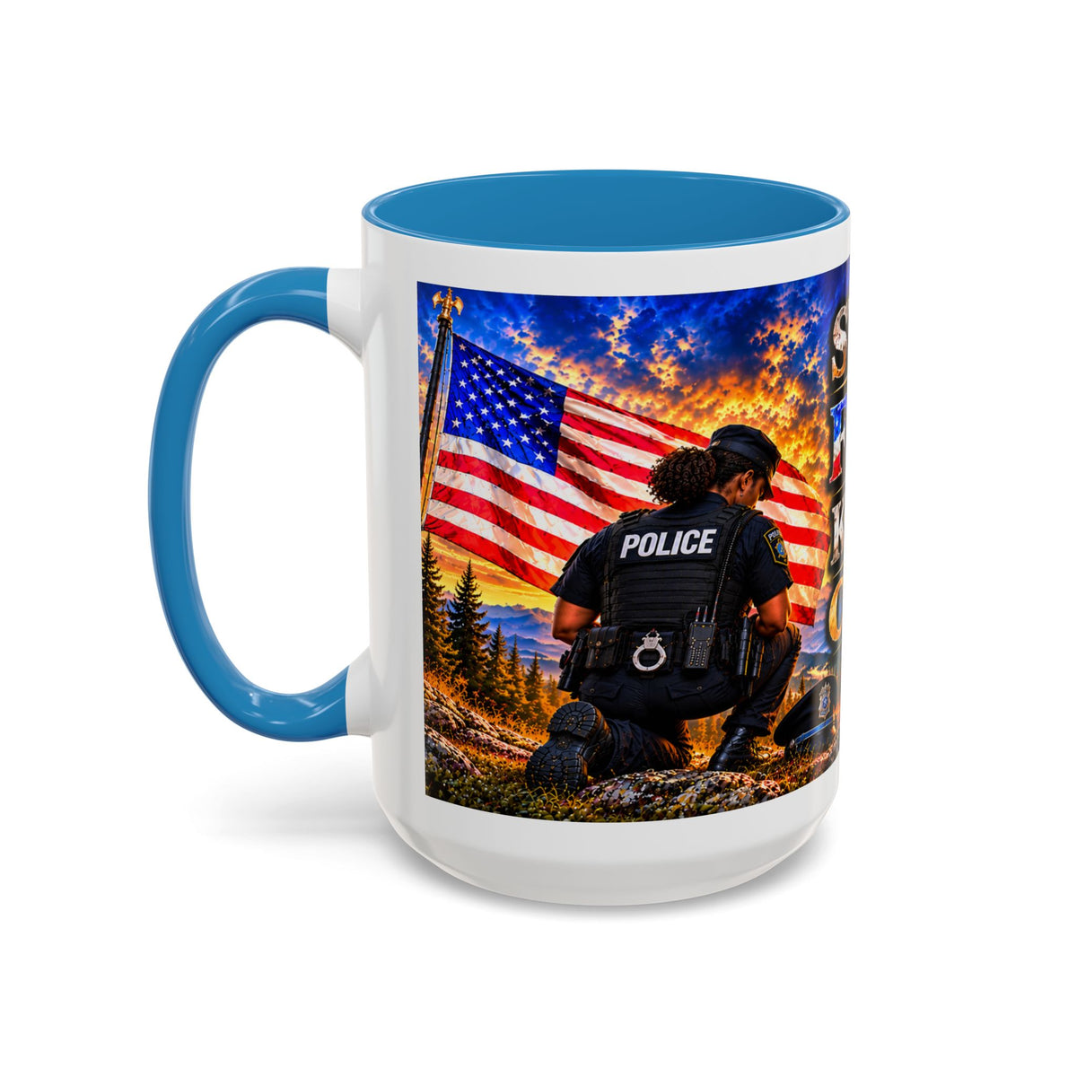 Stand for the Flag, Kneel for the Cross Coffee Mug_BF