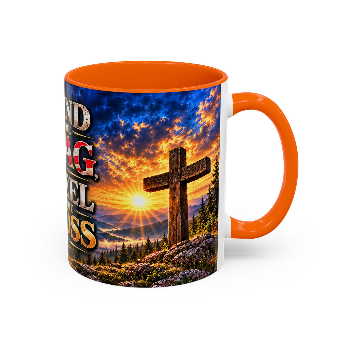 Firefighter Coffee Mug - "Stand for the Flag, Kneel for the Cross" Patriotic  Accent Mug