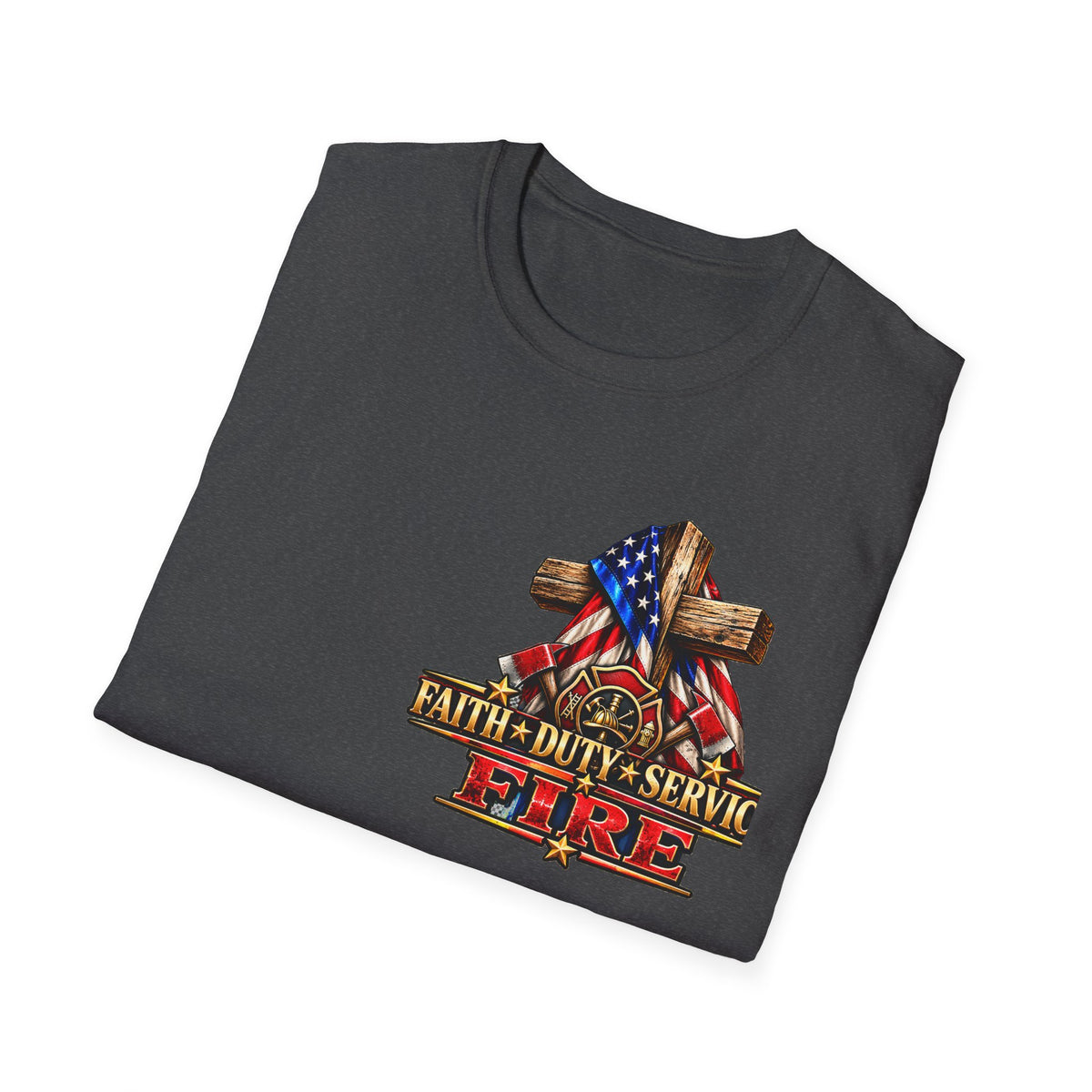 Firefighter Stand for the Flag, Kneel for the Cross