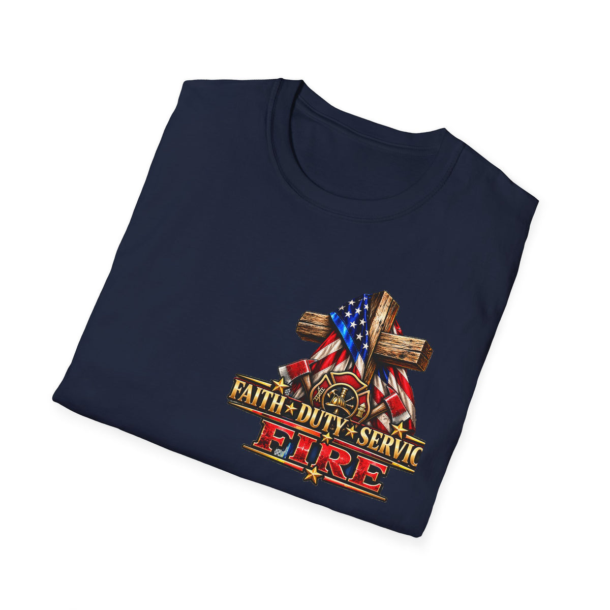 Firefighter Stand for the Flag, Kneel for the Cross
