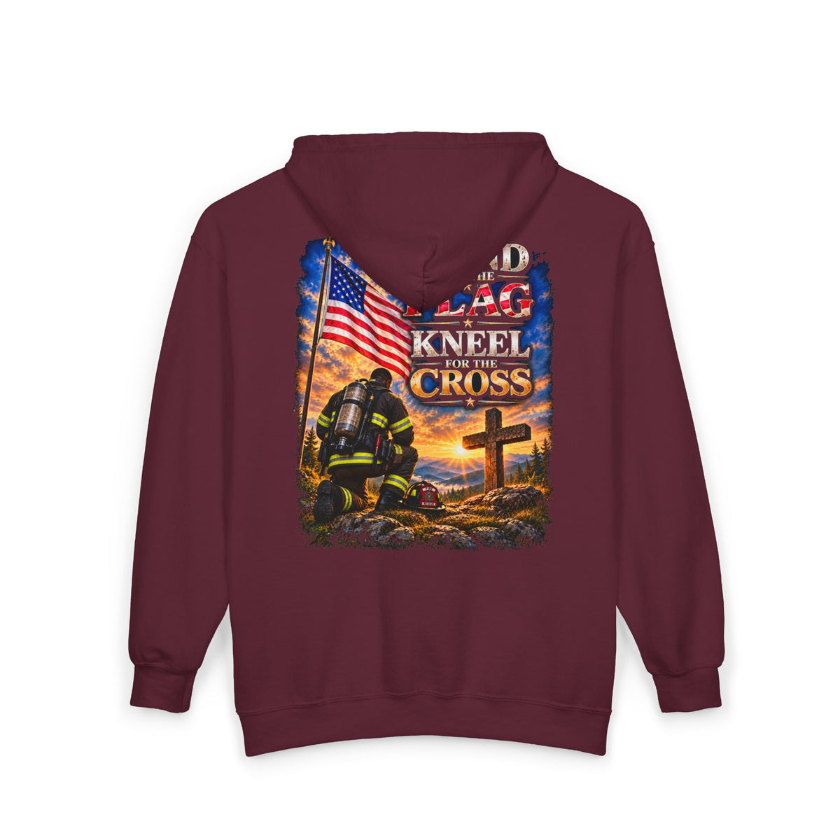 Firefighter 2 Stand for the Flag, Kneel for the Cross - Hoodie