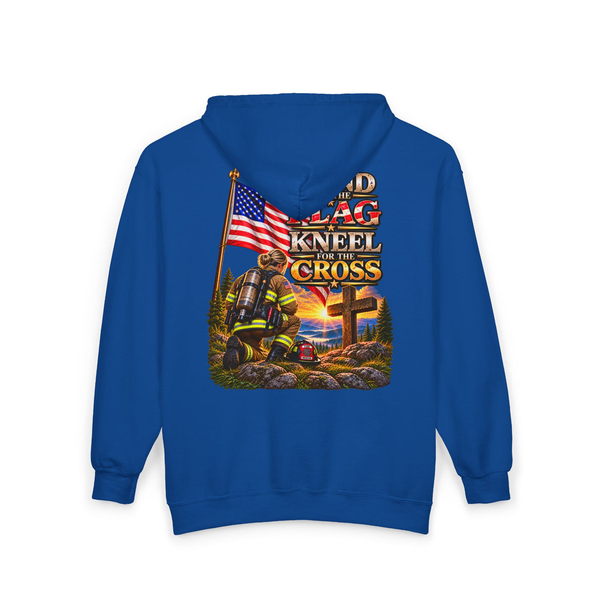 Firefighter 3 Stand for the Flag, Kneel for the Cross - Hoodie