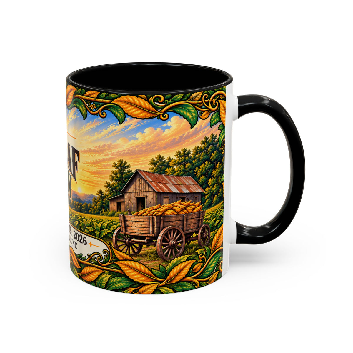 Bright Leaf Hoedown Coffee Mug Wrap — Caswell County Event Souvenir (Sept 19, 2026)