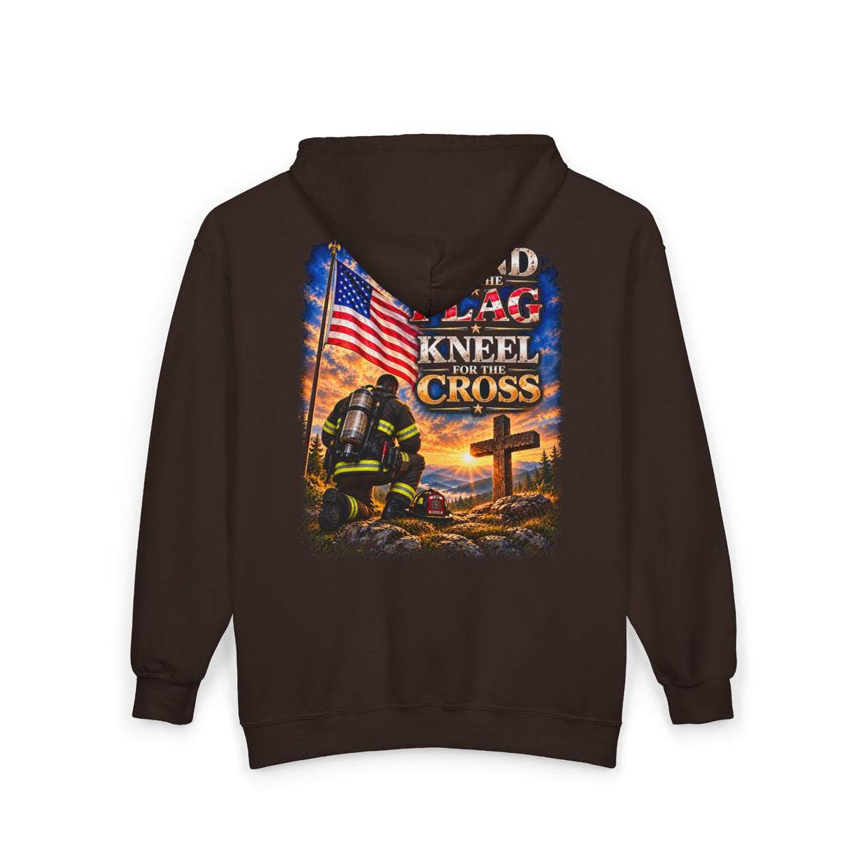 Firefighter 2 Stand for the Flag, Kneel for the Cross - Hoodie