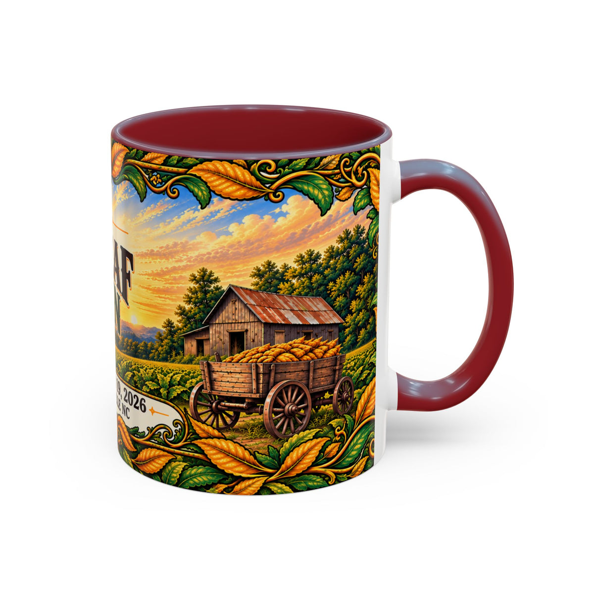 Bright Leaf Hoedown Coffee Mug Wrap — Caswell County Event Souvenir (Sept 19, 2026)