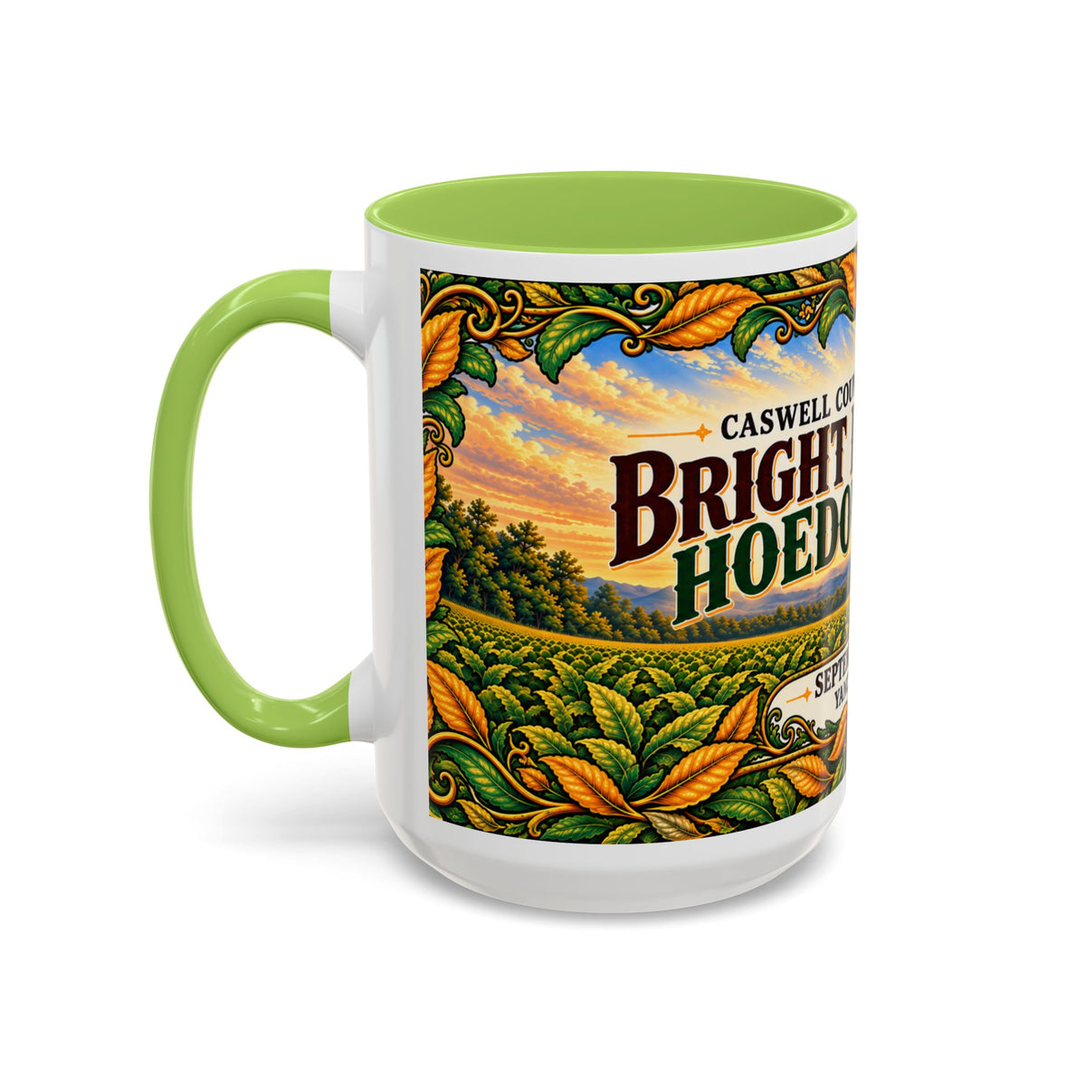 Bright Leaf Hoedown Coffee Mug Wrap — Caswell County Event Souvenir (Sept 19, 2026)