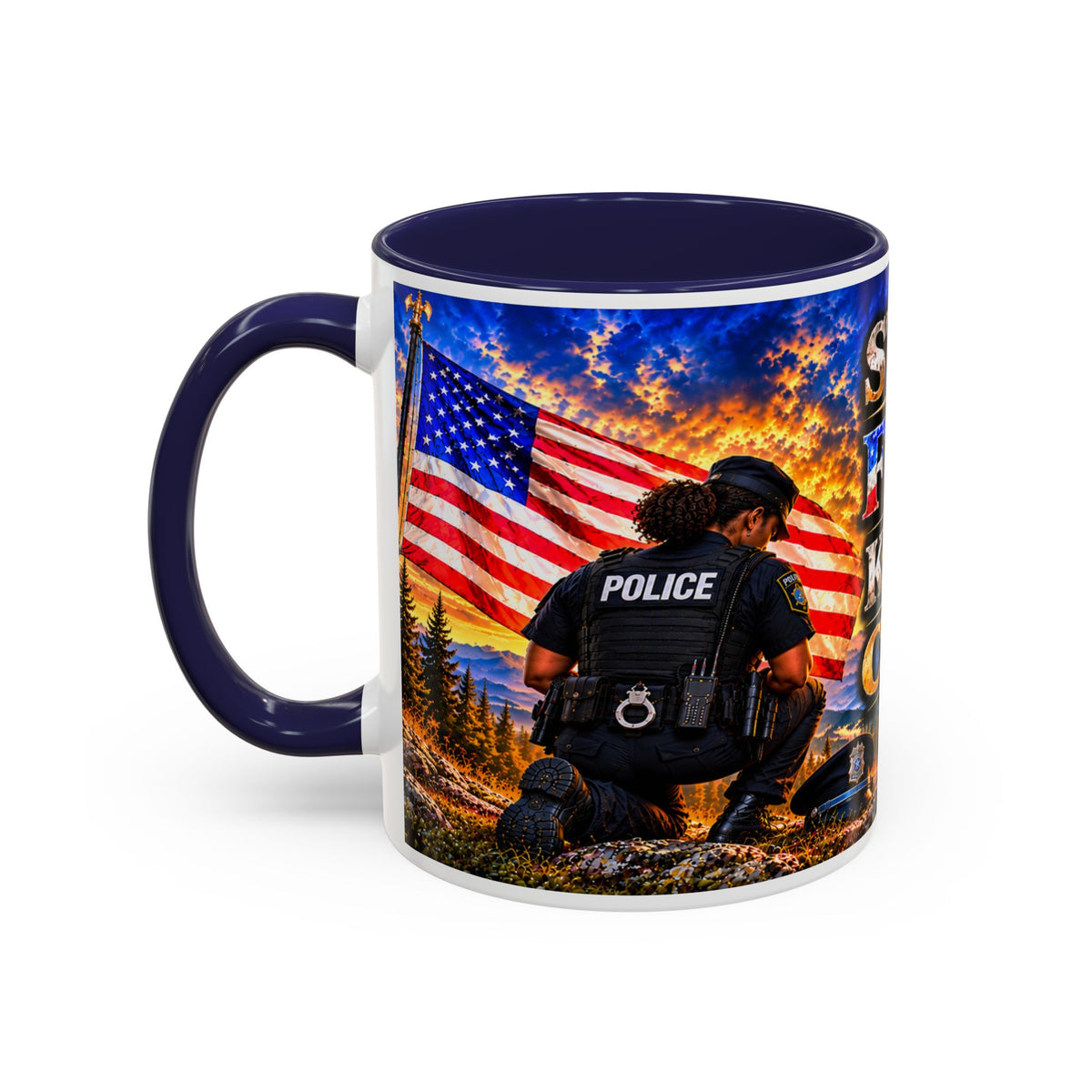 Stand for the Flag, Kneel for the Cross Coffee Mug_BF