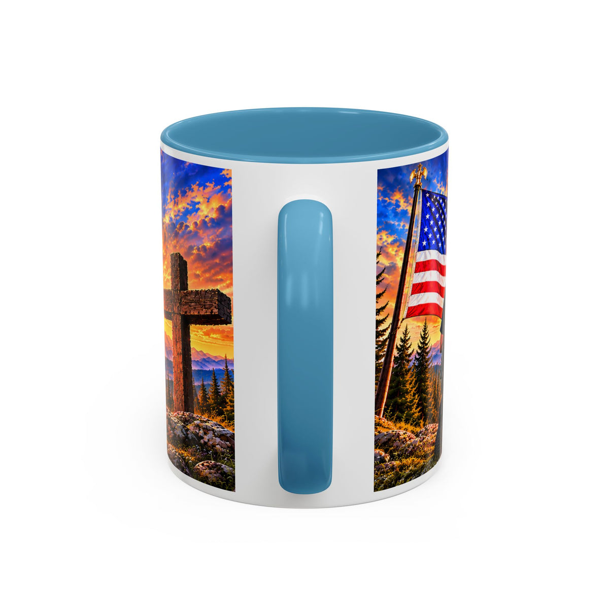 Stand for the Flag, Kneel for the Cross Coffee Mug