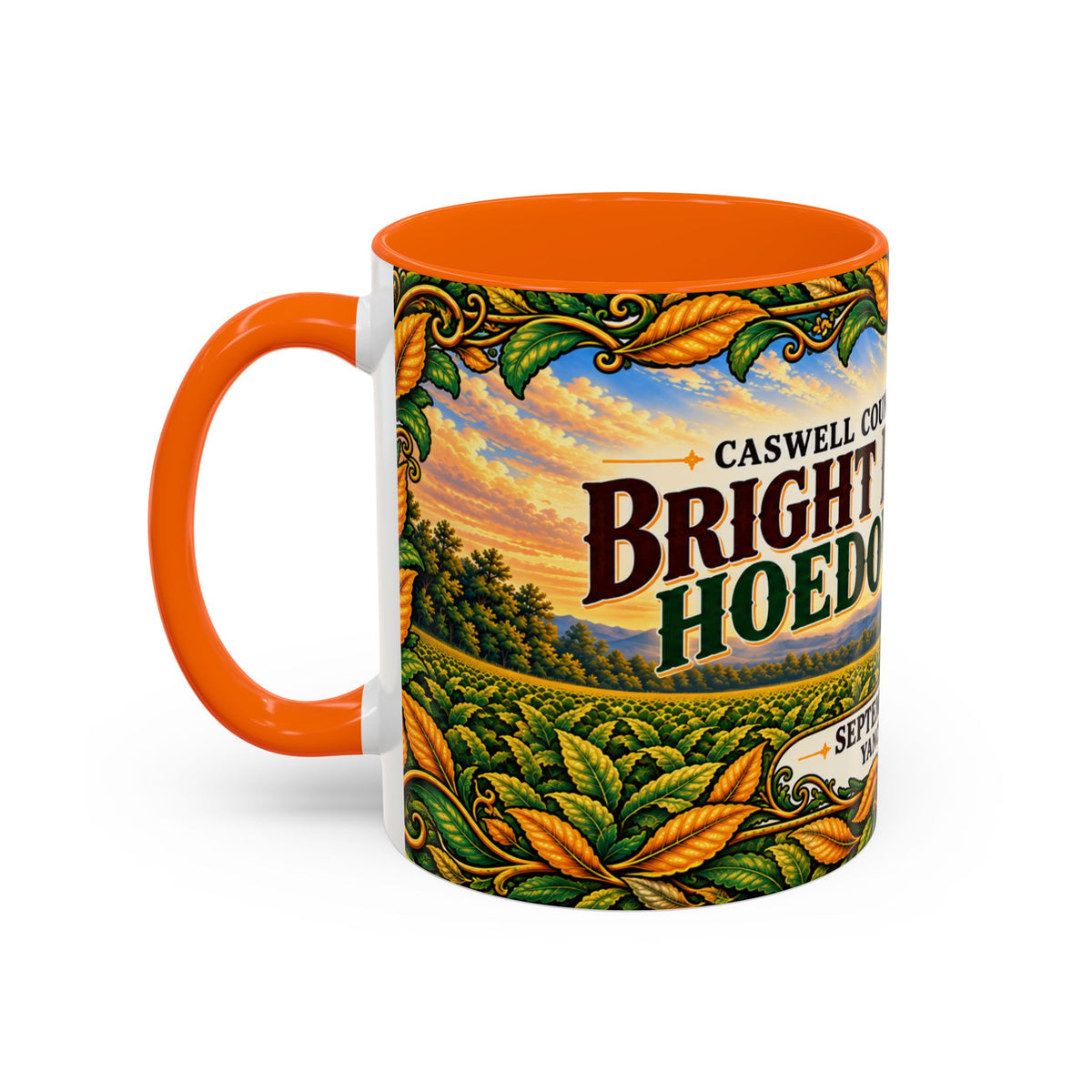 Bright Leaf Hoedown Coffee Mug Wrap — Caswell County Event Souvenir (Sept 19, 2026)