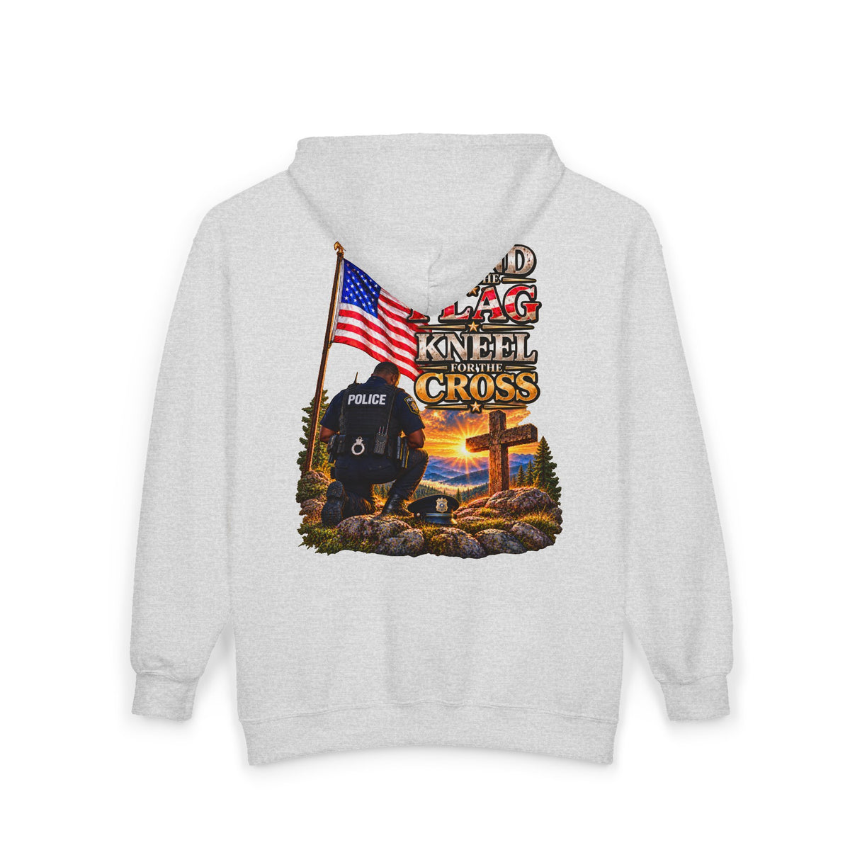 Police Officer 2 Stand for the Flag, Kneel for the Cross - Hoodie