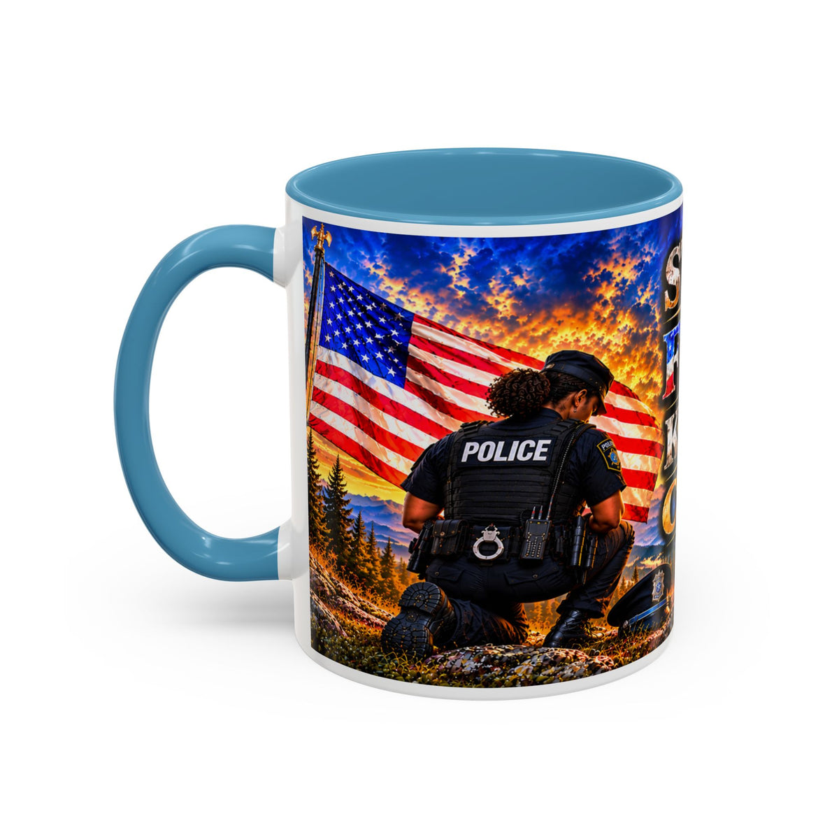Stand for the Flag, Kneel for the Cross Coffee Mug_BF