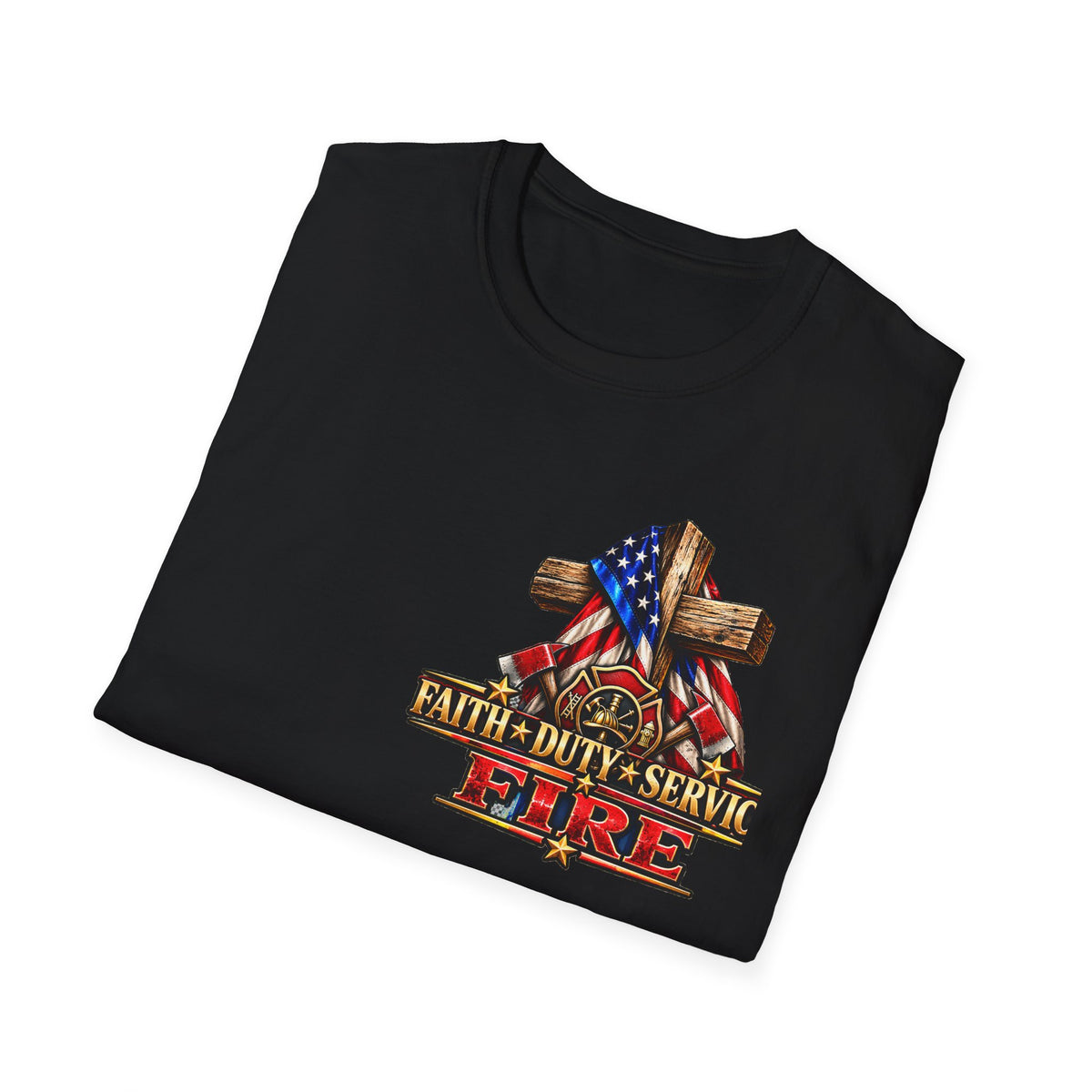 Firefighter Stand for the Flag, Kneel for the Cross