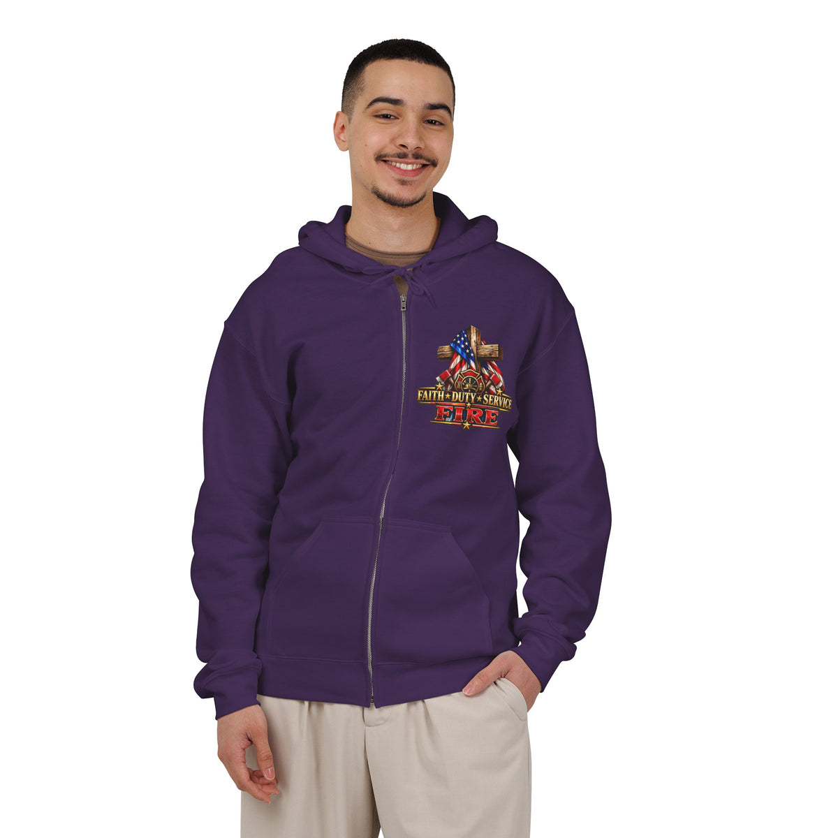 Firefighter Stand for the Flag, Kneel for the Cross - Hoodie