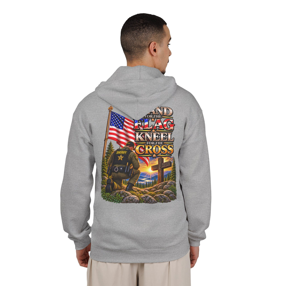 Deputy Sheriff Stand for the Flag, Kneel for the Cross - Hoodie