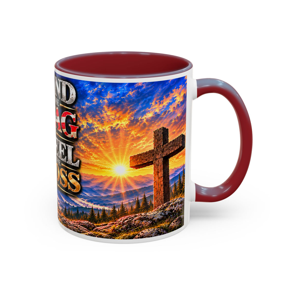 Stand for the Flag, Kneel for the Cross Coffee Mug