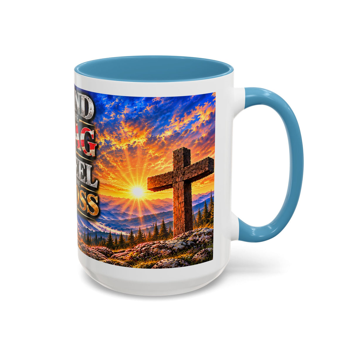 Stand for the Flag, Kneel for the Cross Coffee Mug