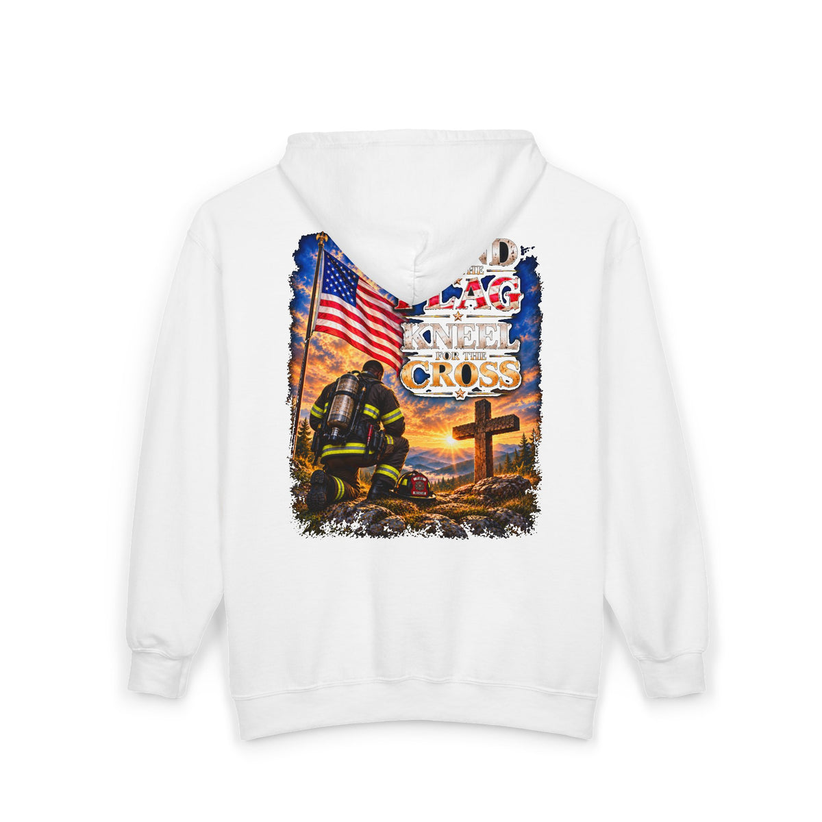 Firefighter 2 Stand for the Flag, Kneel for the Cross - Hoodie
