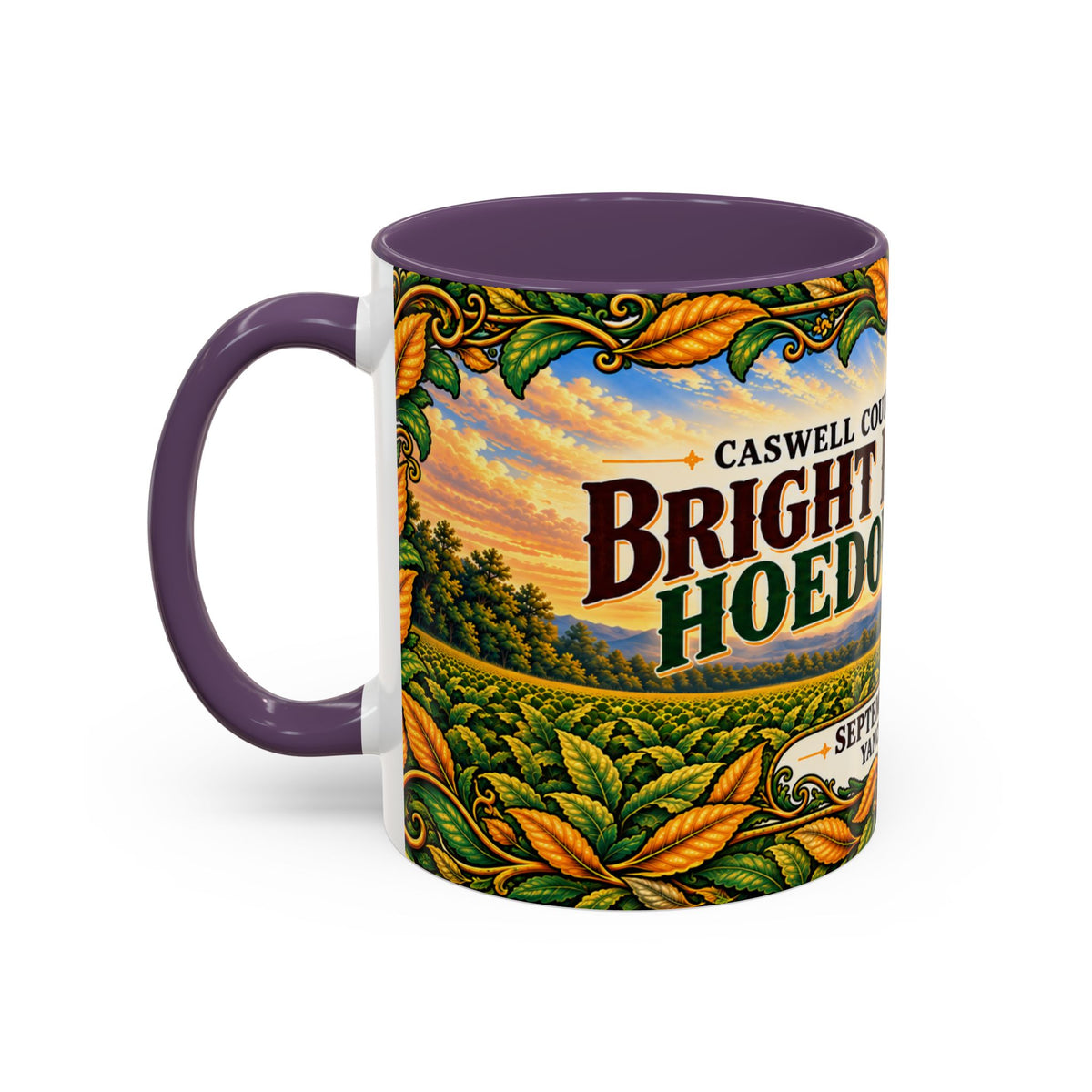 Bright Leaf Hoedown Coffee Mug Wrap — Caswell County Event Souvenir (Sept 19, 2026)