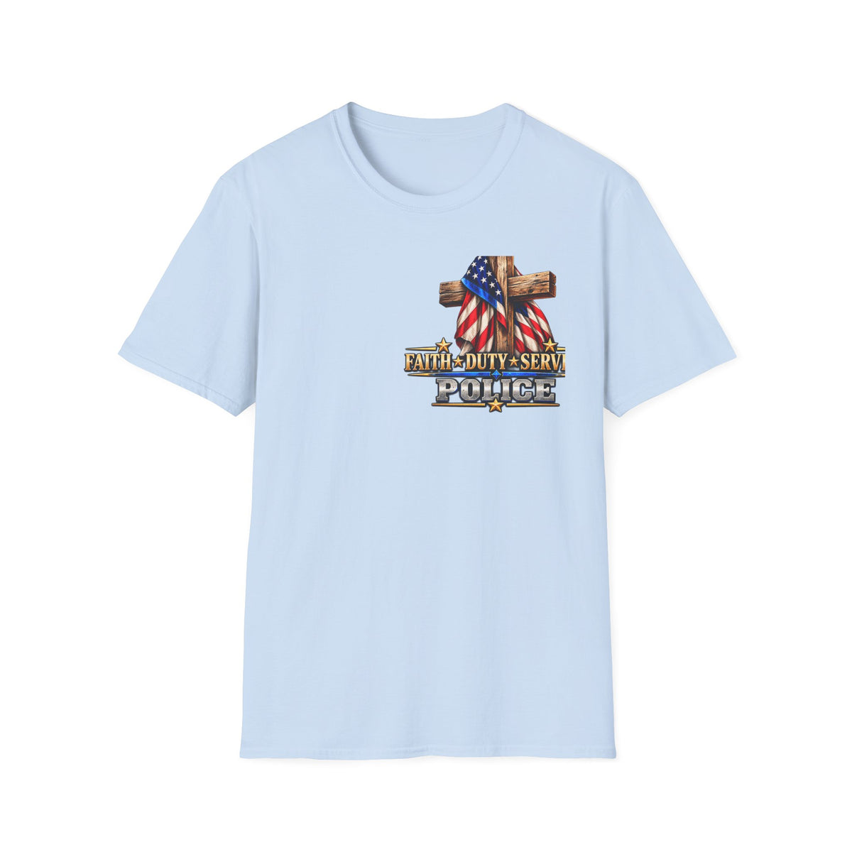 Stand for the Flag, Kneel for the Cross Police T-Shirt