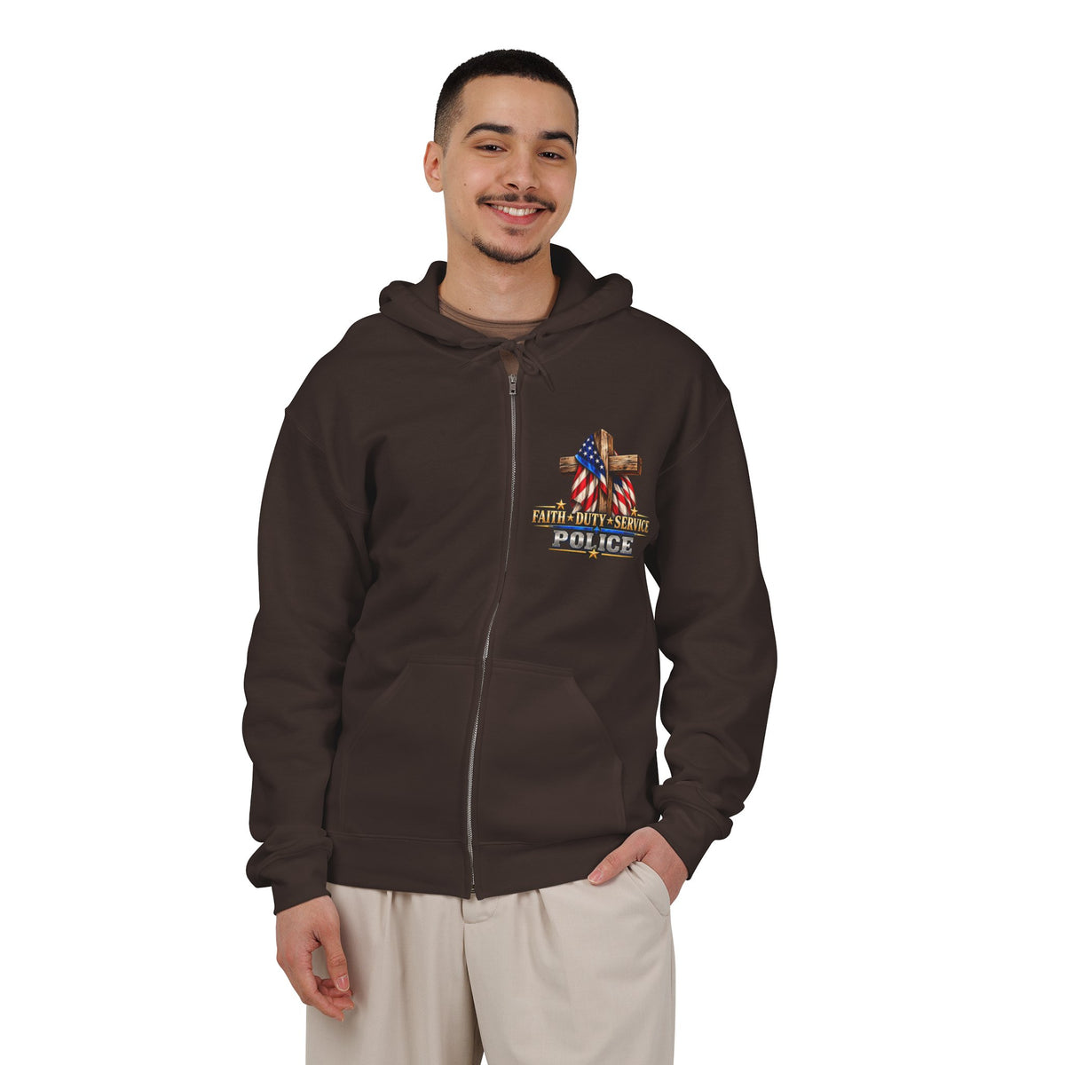 Police Officer 2 Stand for the Flag, Kneel for the Cross - Hoodie