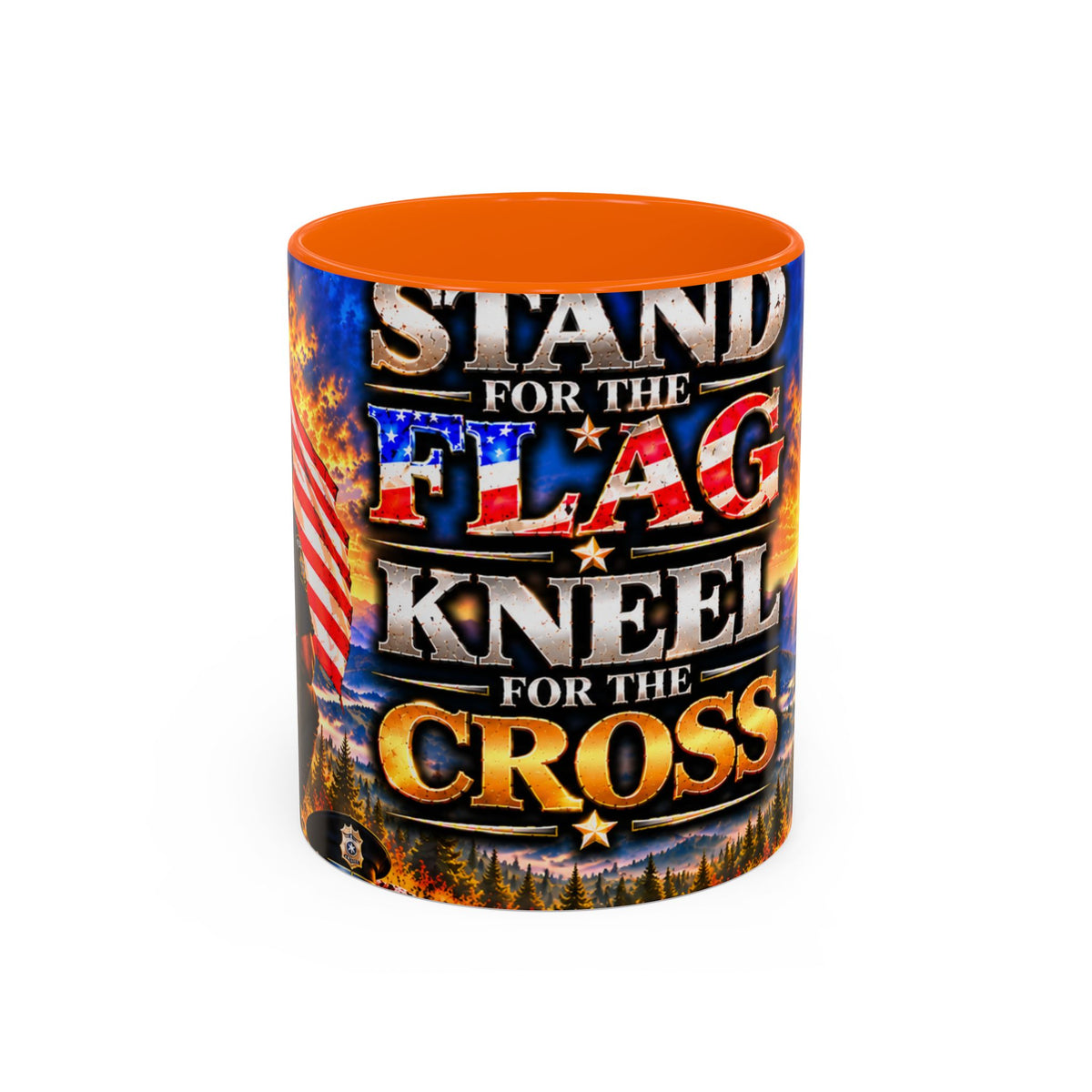 Coffee Mug - "Stand for the Flag, Kneel for the Cross" Police Officer Tribute 11oz or 15oz Mug