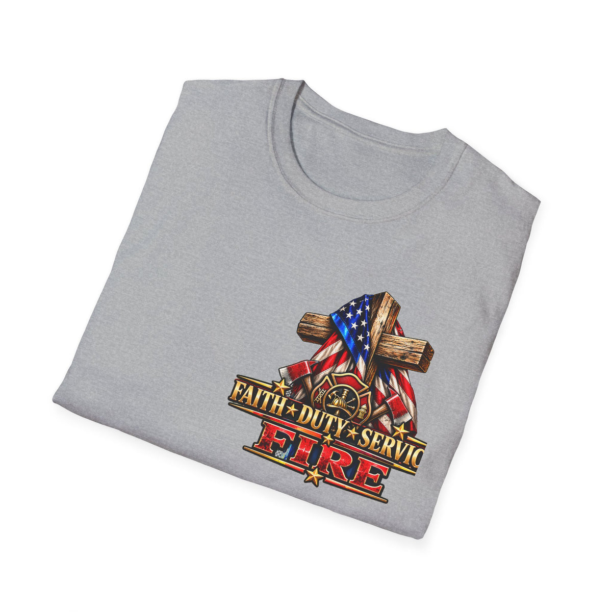 Firefighter Stand for the Flag, Kneel for the Cross