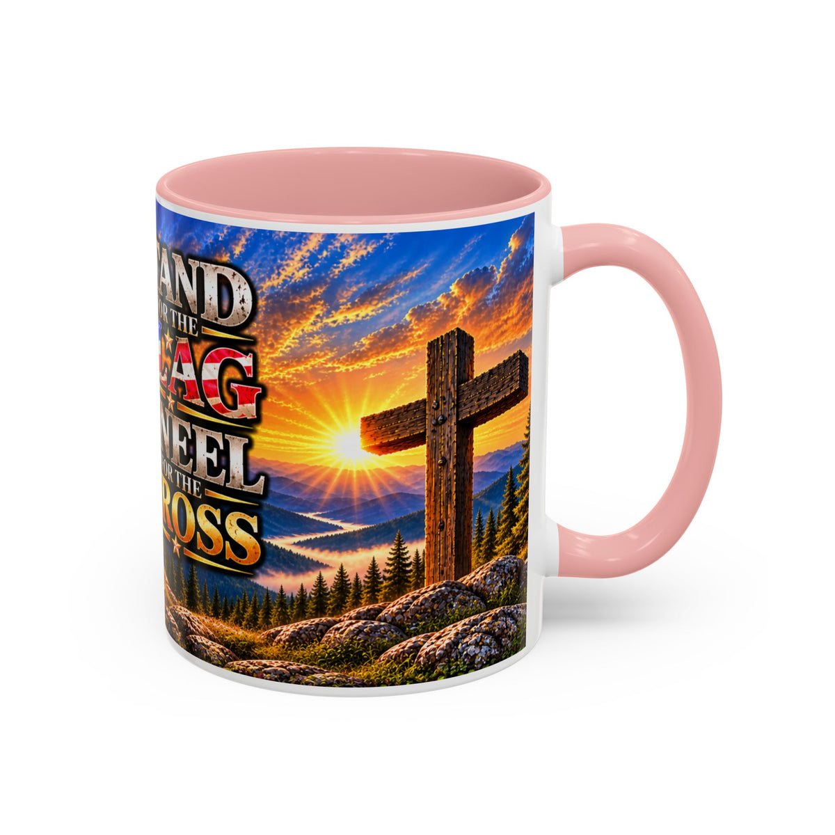 Riner_Firefighter_Stand for the Flag, Kneel for the Cross Coffee Mug_WM