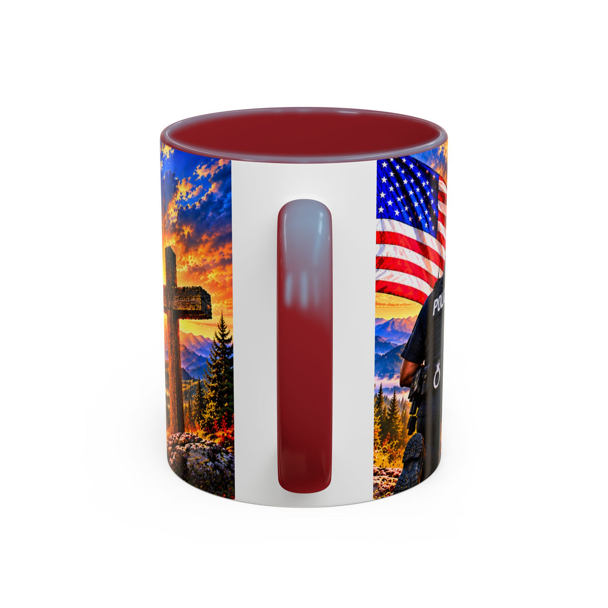 Coffee Mug - "Stand for the Flag, Kneel for the Cross" Police Officer Tribute 11oz or 15oz Mug