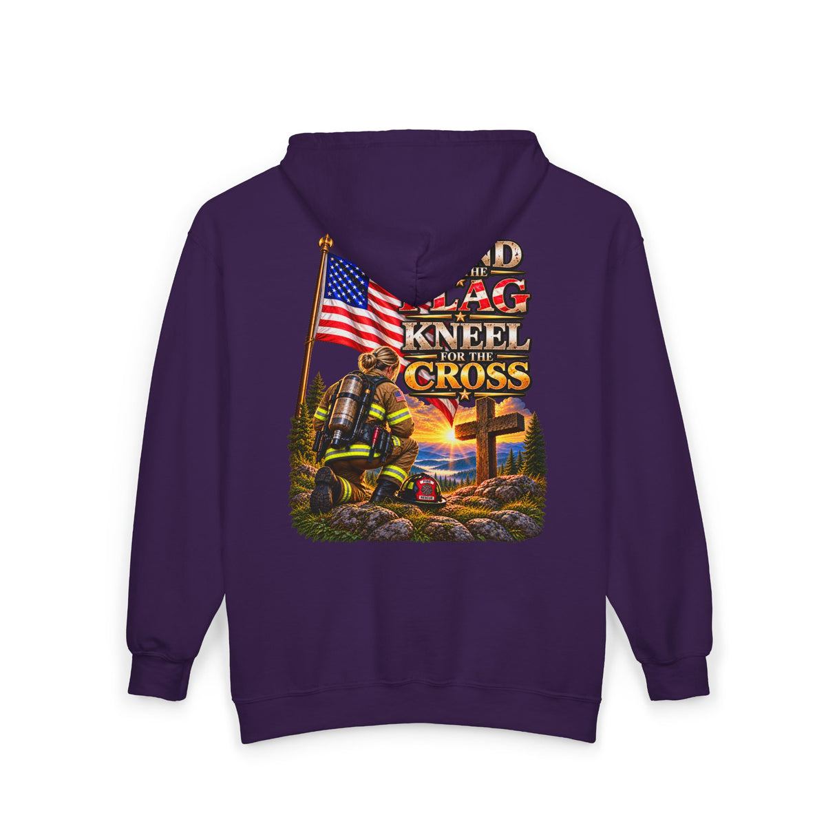 Firefighter 3 Stand for the Flag, Kneel for the Cross - Hoodie