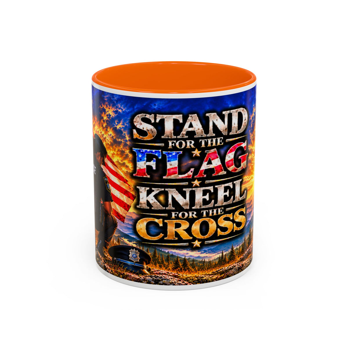 Stand for the Flag, Kneel for the Cross Coffee Mug_BF