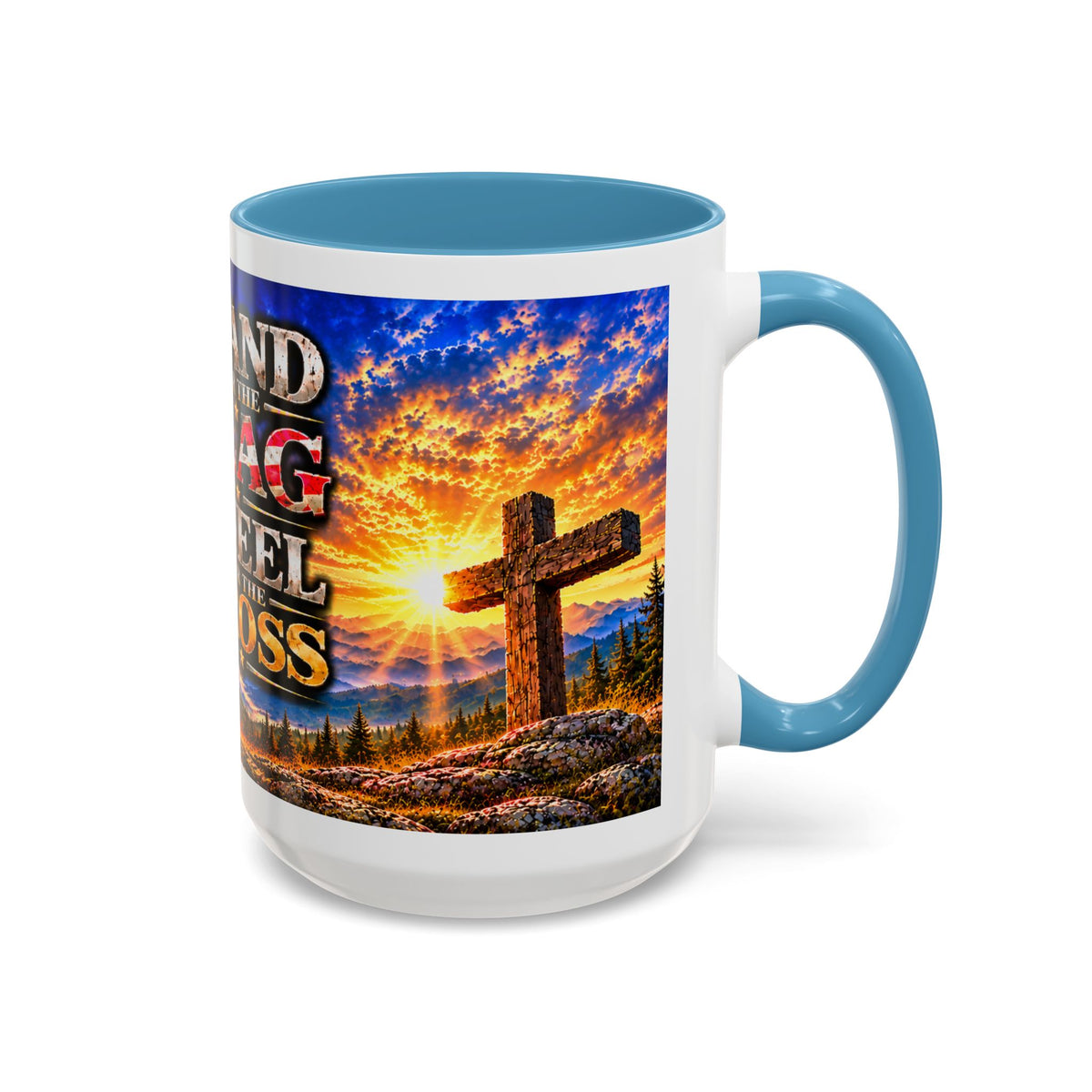 Stand for the Flag, Kneel for the Cross Coffee Mug_BF