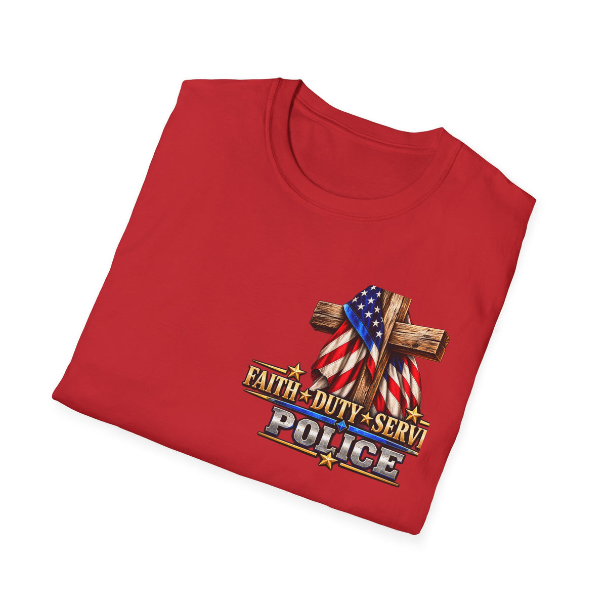 Stand for the Flag, Kneel for the Cross Police T-Shirt