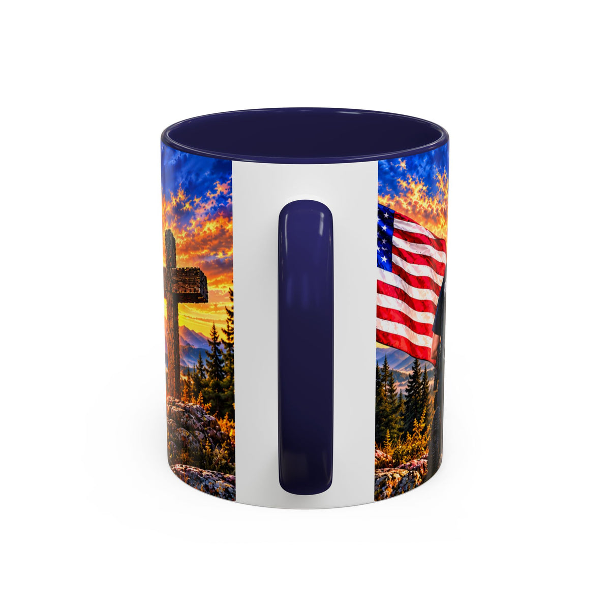 Coffee Mug - "Stand for the Flag, Kneel for the Cross" Police Officer Tribute 11oz or 15oz Mug_WF