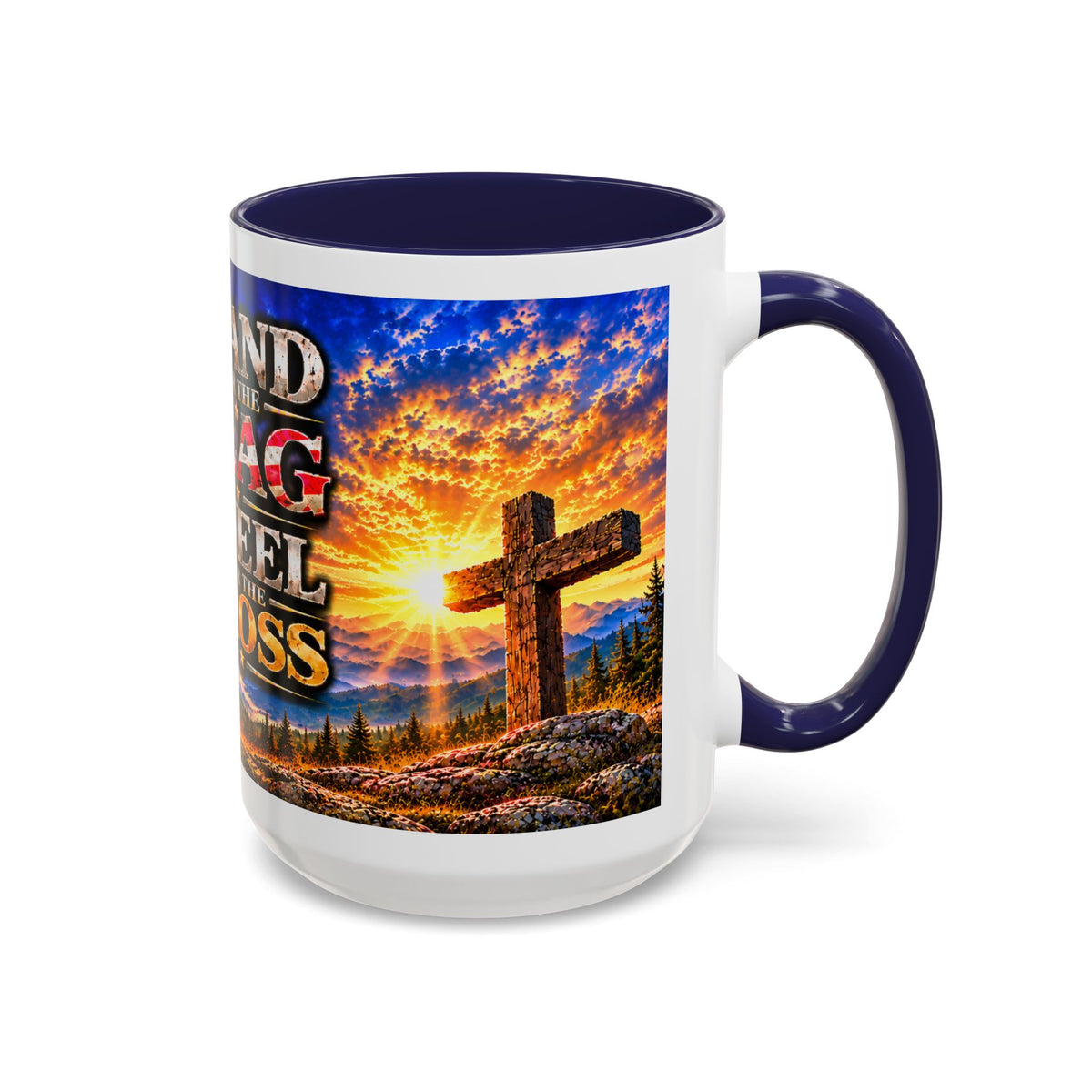 Stand for the Flag, Kneel for the Cross Coffee Mug_BF
