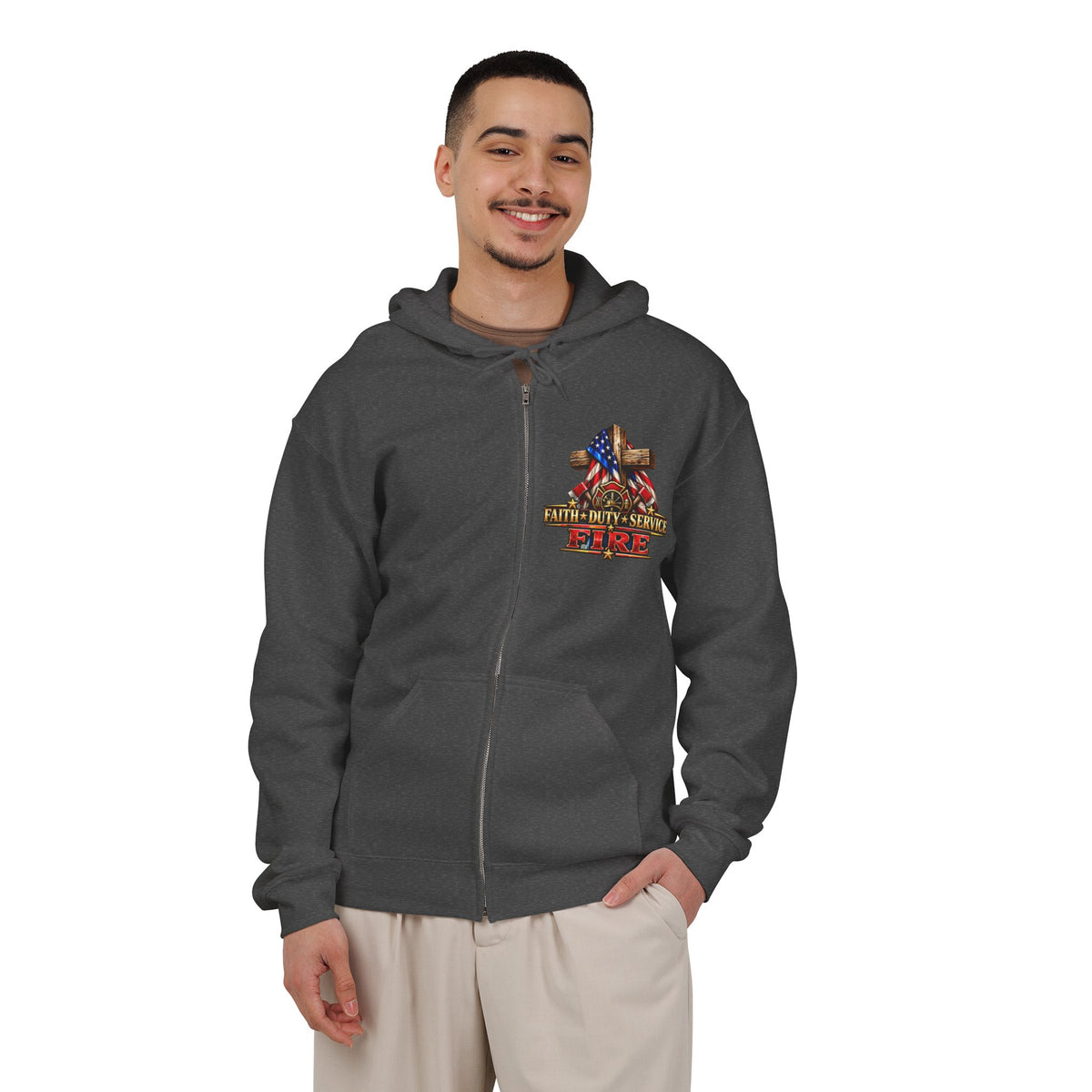 Firefighter Stand for the Flag, Kneel for the Cross - Hoodie