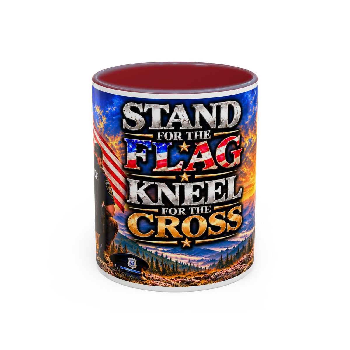 Stand for the Flag, Kneel for the Cross Coffee Mug