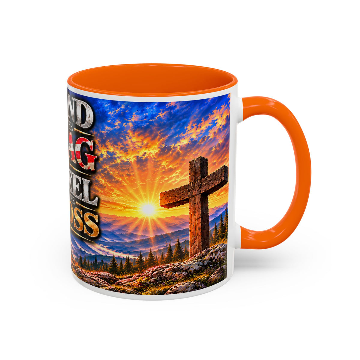 Stand for the Flag, Kneel for the Cross Coffee Mug