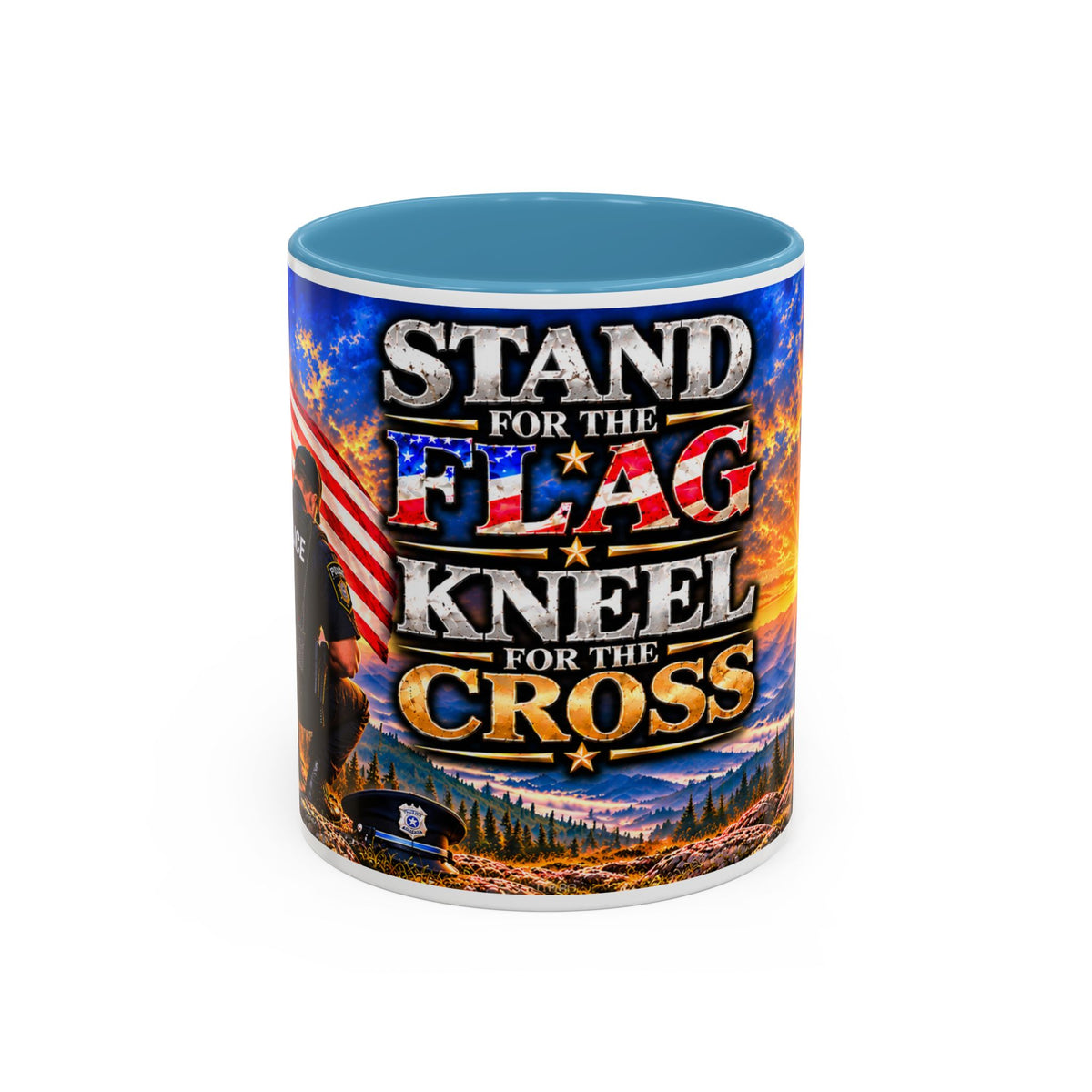 Stand for the Flag, Kneel for the Cross Coffee Mug