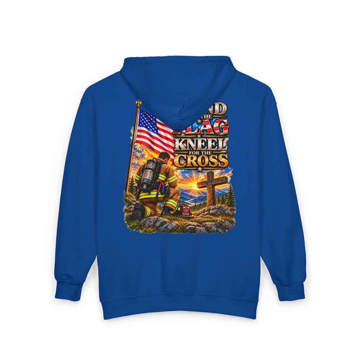 Firefighter Stand for the Flag, Kneel for the Cross - Hoodie