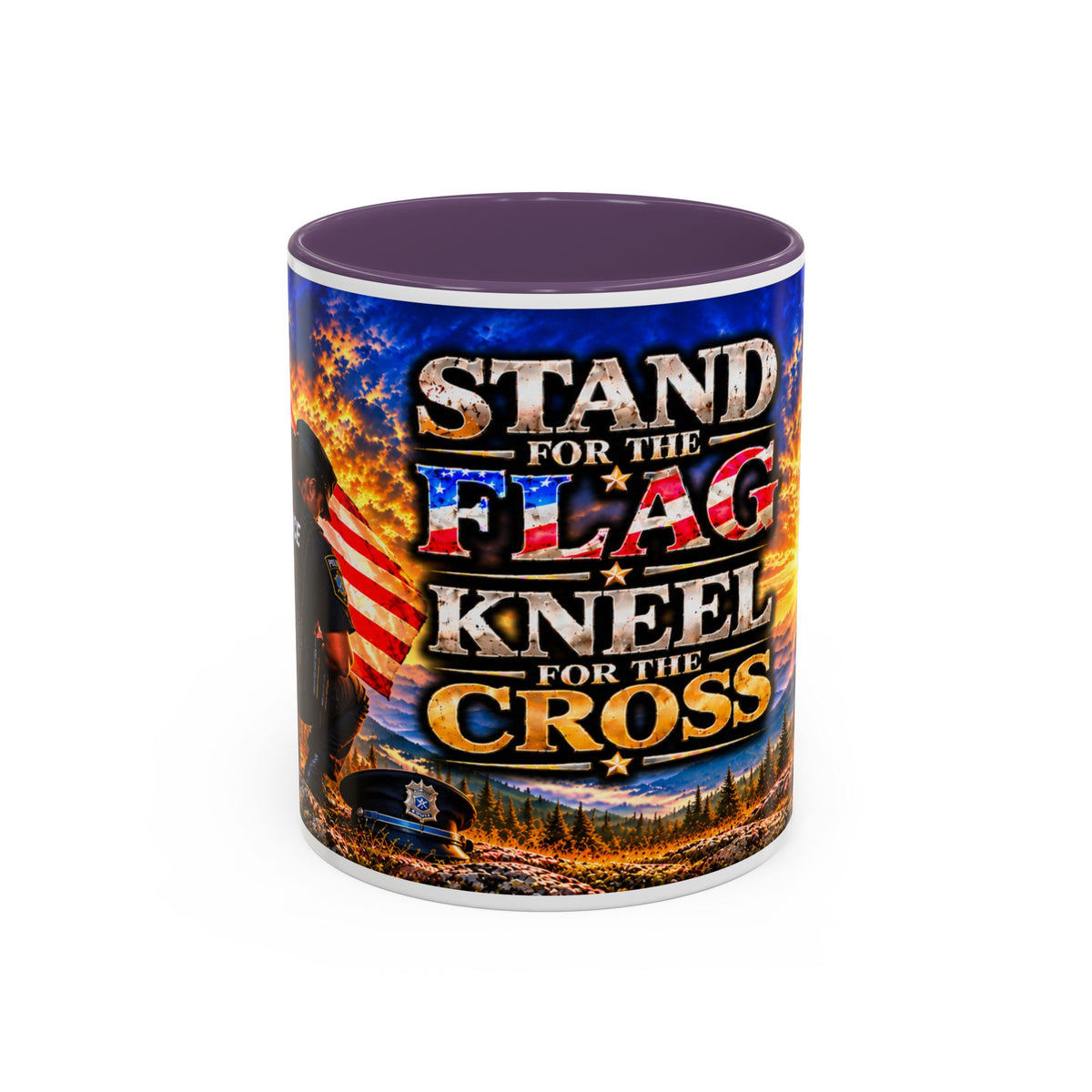 Stand for the Flag, Kneel for the Cross Coffee Mug_BF