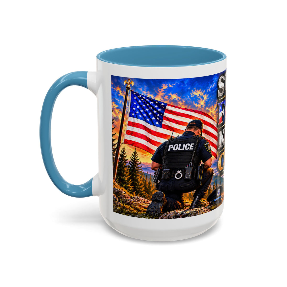 Stand for the Flag, Kneel for the Cross Coffee Mug