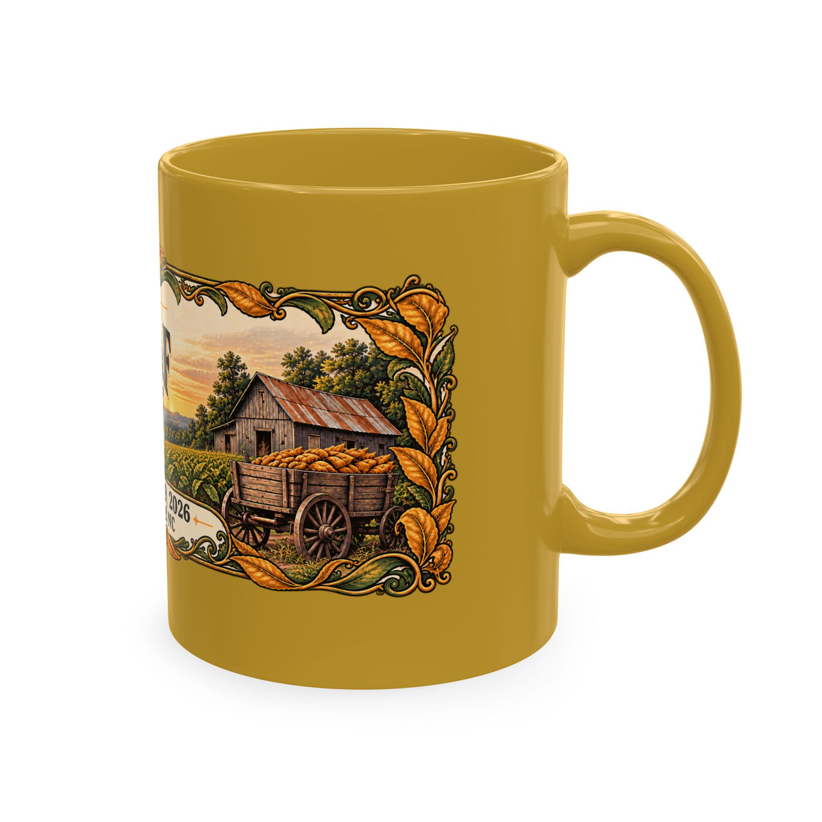 Bright Leaf Hoedown Ceramic Mug — Yanceyville NC Event Souvenir (Sept 19, 2026)