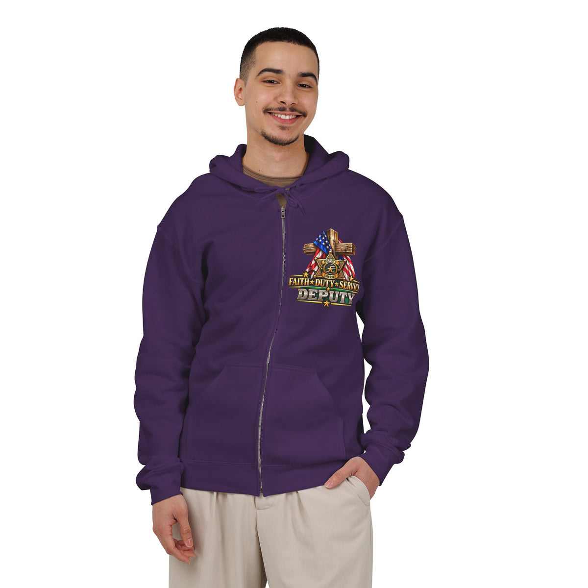 Deputy Sheriff Stand for the Flag, Kneel for the Cross - Hoodie