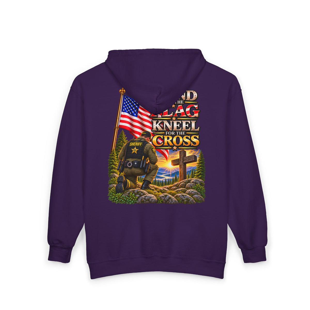 Deputy Sheriff Stand for the Flag, Kneel for the Cross - Hoodie