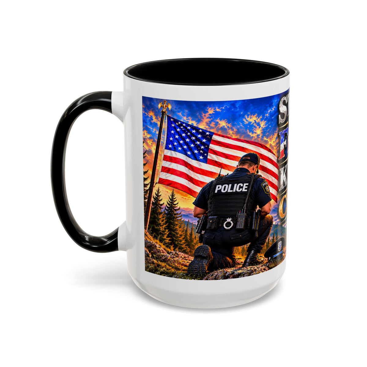 Stand for the Flag, Kneel for the Cross Coffee Mug