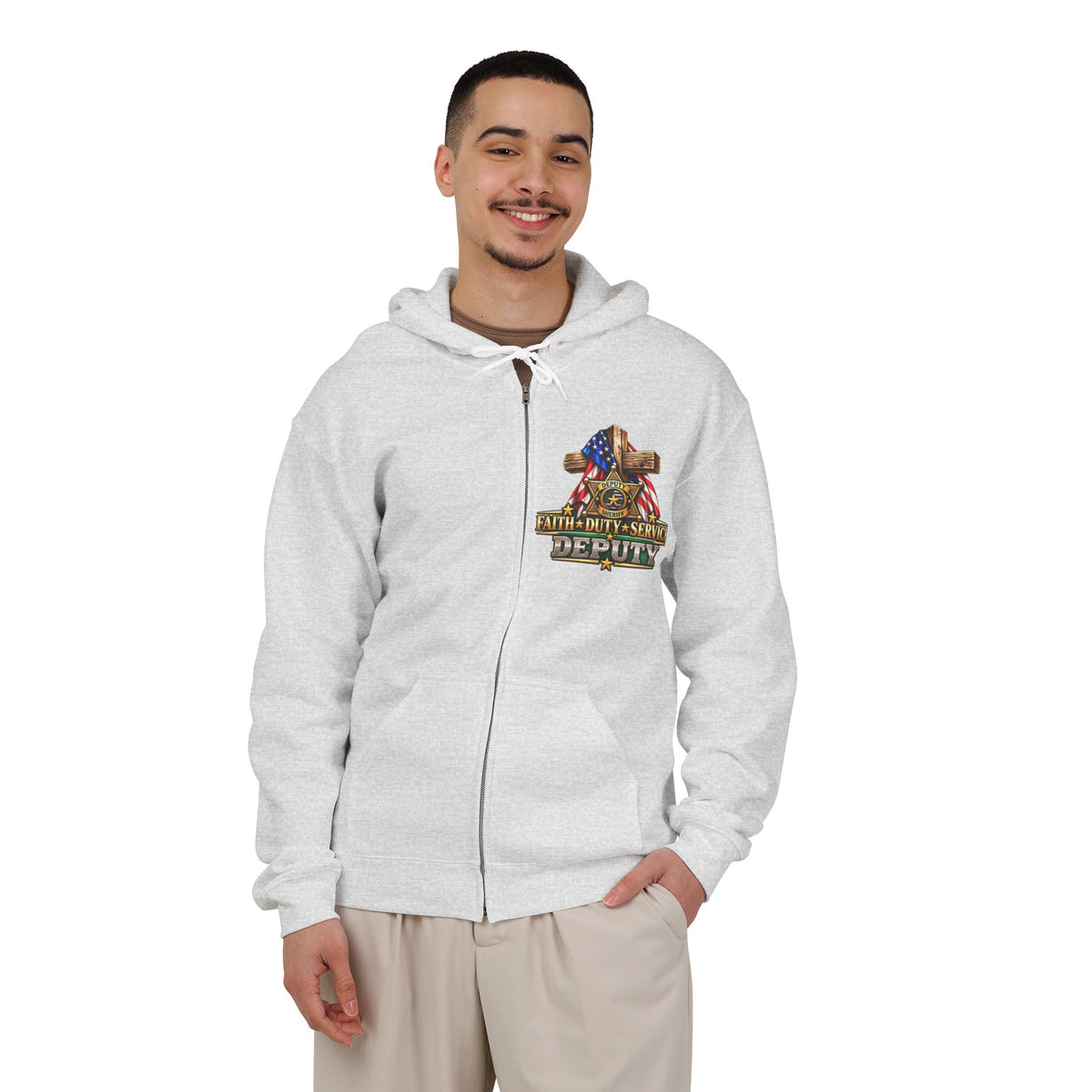 Deputy Sheriff Stand for the Flag, Kneel for the Cross - Hoodie