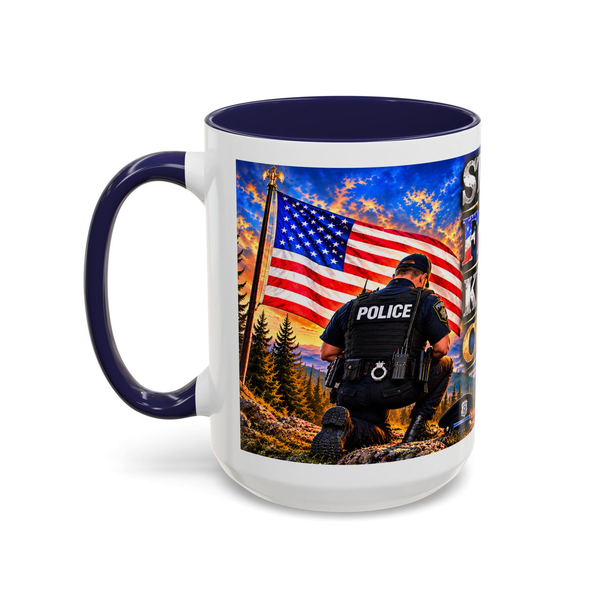 Stand for the Flag, Kneel for the Cross Coffee Mug