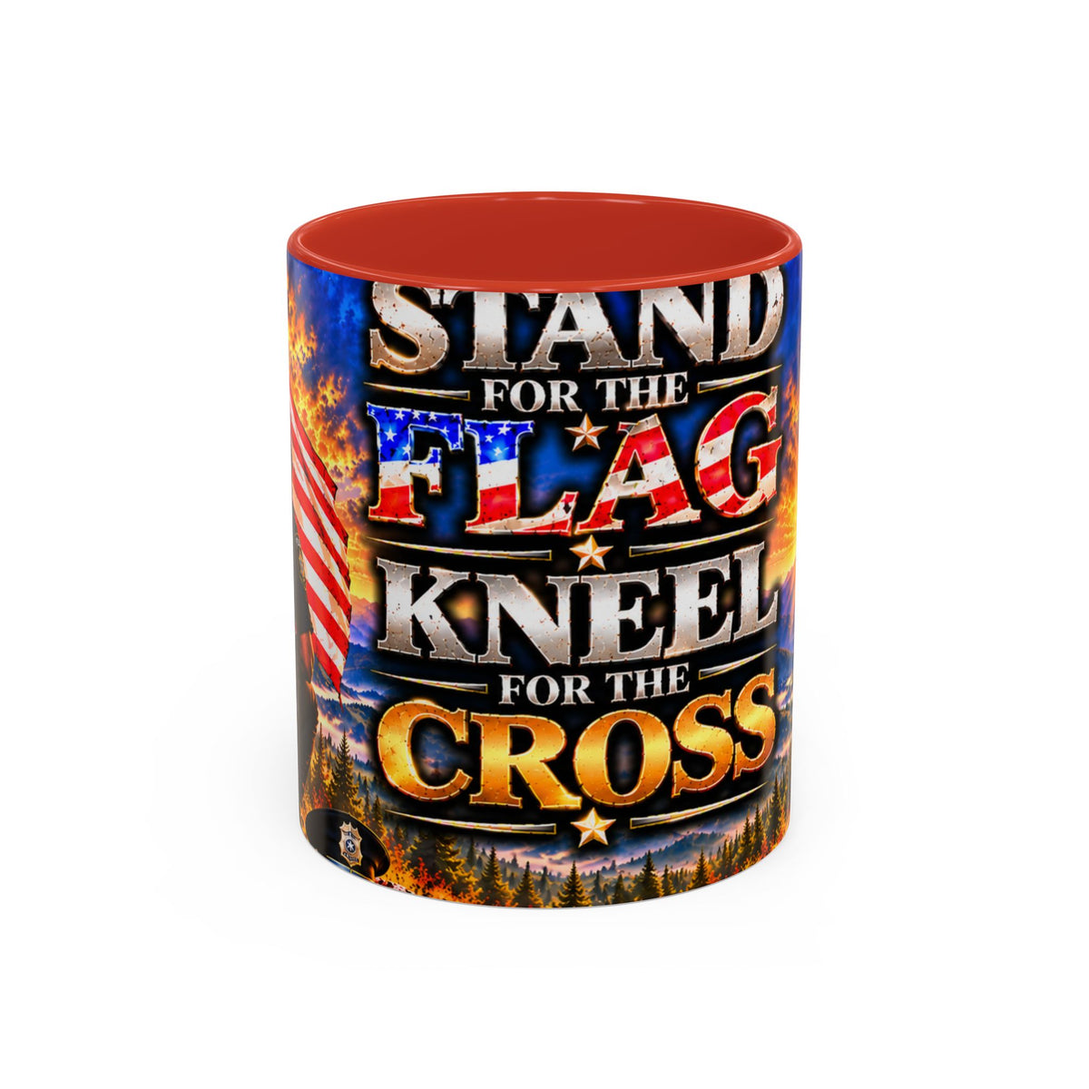 Coffee Mug - "Stand for the Flag, Kneel for the Cross" Police Officer Tribute 11oz or 15oz Mug